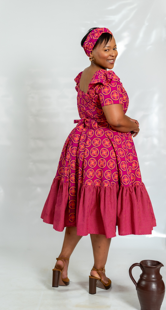 Tsholofelo Dress - Back View by ZanBlack
